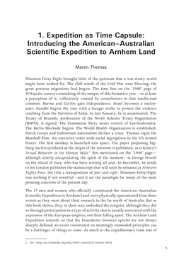 Introducing the American–Australian Scientific Expedition to Arnhem Land