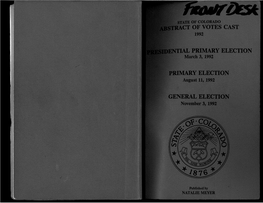 State Election Results, 1992