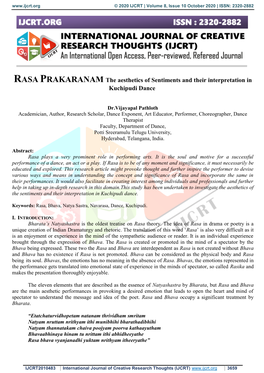 Rasa Prakaranam – the Aesthetics