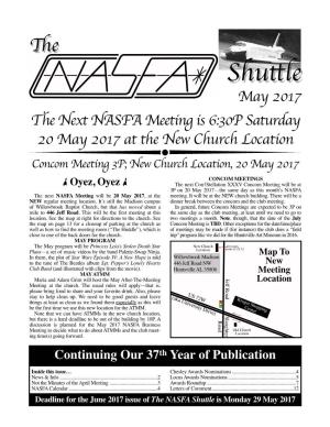 May 2017 NASFA Shuttle