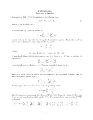 PHYSICS 116A Homework 9 Solutions 1. Boas, Problem 3.12–4