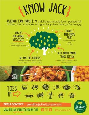 Jackfruit [Jak-Froot]: N a Delicious Miracle Food, Packed Full of Fiber, Low in Calories and Good Any Darn Time You’Re Hungry
