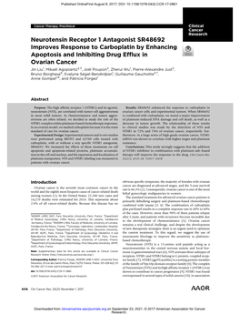 Neurotensin Receptor 1 Antagonist SR48692 Improves Response To