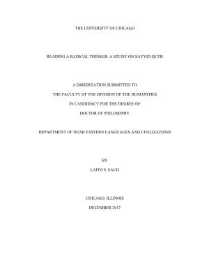 A Study on Sayyid Qutb a Dissertation Submitted To