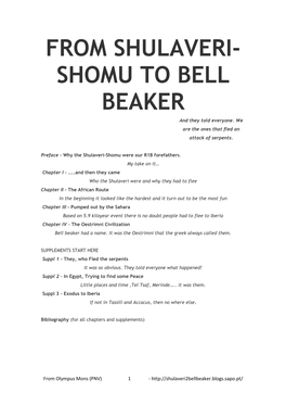 FROM SHULAVERI- SHOMU to BELL BEAKER and They Told Everyone