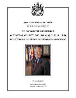 W. Thomas Molloy, O.C., S.O.M., Q.C., Ll.B., Ll.D