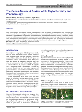 The Genus Alpinia: a Review of Its Phytochemistry and Pharmacology