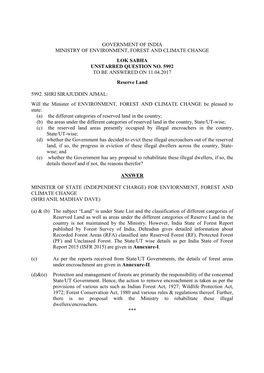 Government of India Ministry of Environment, Forest and Climate Change