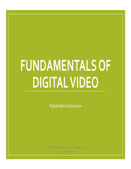 Fundamentals of Digital Video