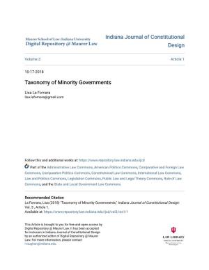 Taxonomy of Minority Governments