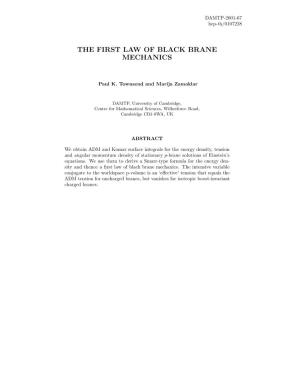 The First Law of Black Brane Mechanics