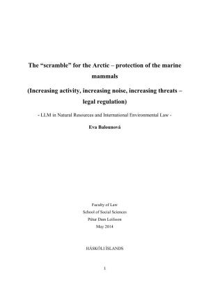 For the Arctic – Protection of the Marine Mammals
