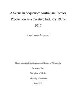 Australian Comics Production As a Creative Industry 1975-2017