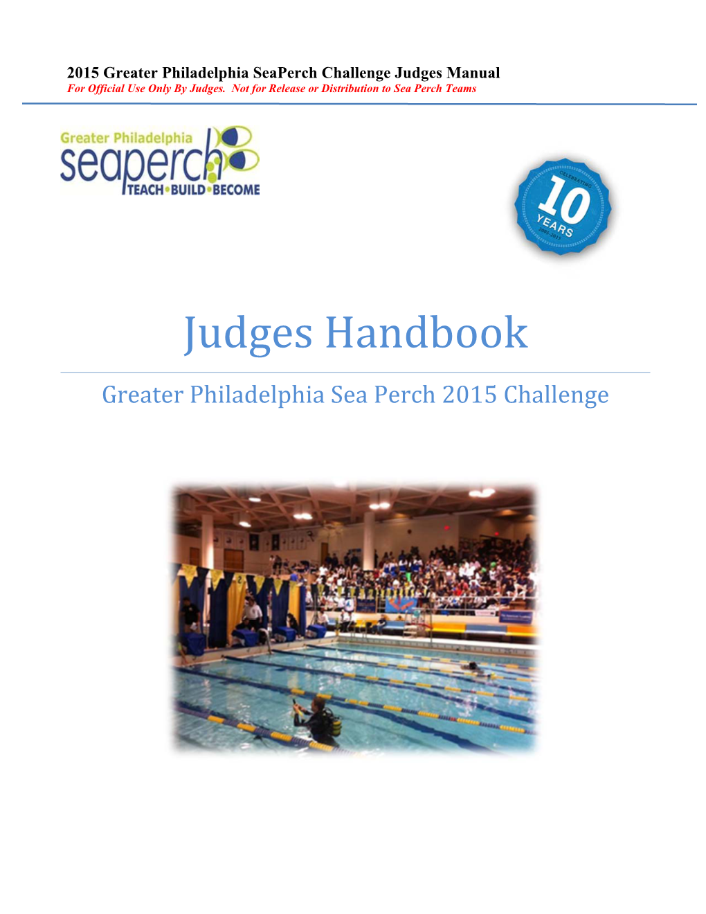 Judges Handbook Greater Philadelphia Sea Perch 2015 Challenge