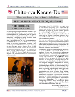 Chito-Ryu Karate-Do Newsletter Summer 2008