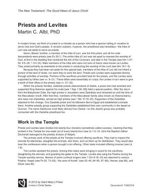 Priests and Levites Martin C