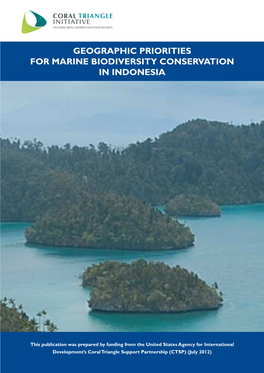 Geographic Priorities for Marine Biodiversity Conservation in Indonesia