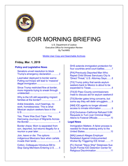 2019 Mar EOIR Morning Briefing