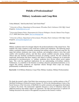 Military Academies and Coup Risk
