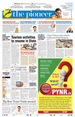 Tourism Activities to Resume in State