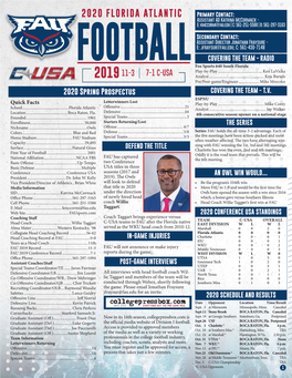 2020 Game Notes.Indd