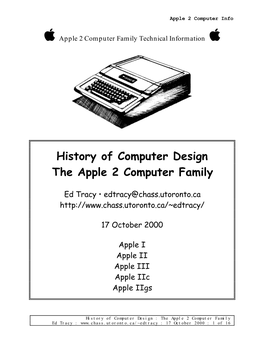 History of Computer Design the Apple 2 Computer Family