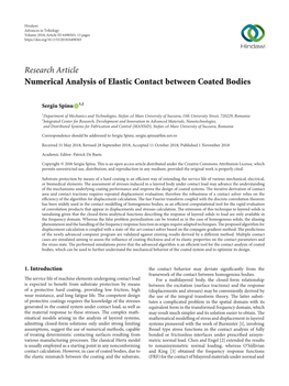 Numerical Analysis of Elastic Contact Between Coated Bodies