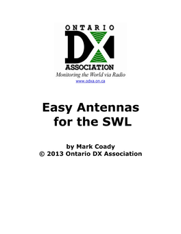 Easy Antennas for the SWL