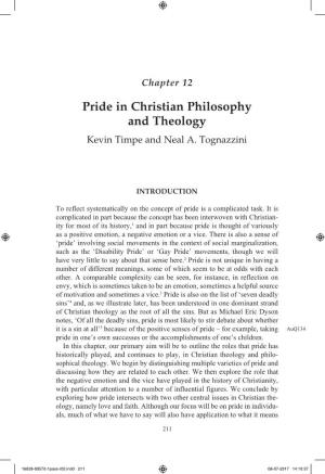 Pride in Christian Philosophy and Theology Kevin Timpe and Neal A