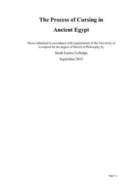 The Process of Cursing in Ancient Egypt