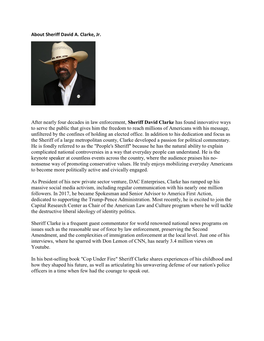 About Sheriff David A. Clarke, Jr. After Nearly Four Decades in Law