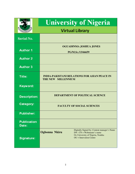 Ogbonna Nkiru DN : CN = Webmaster’S Name O= University of Nigeria, Nsukka OU = Innovation Centre