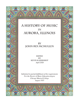 A History of Music Aurora, Illinois