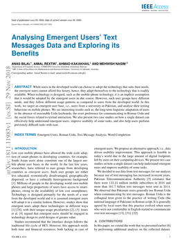 Analysing Emergent Users' Text Messages Data and Exploring Its