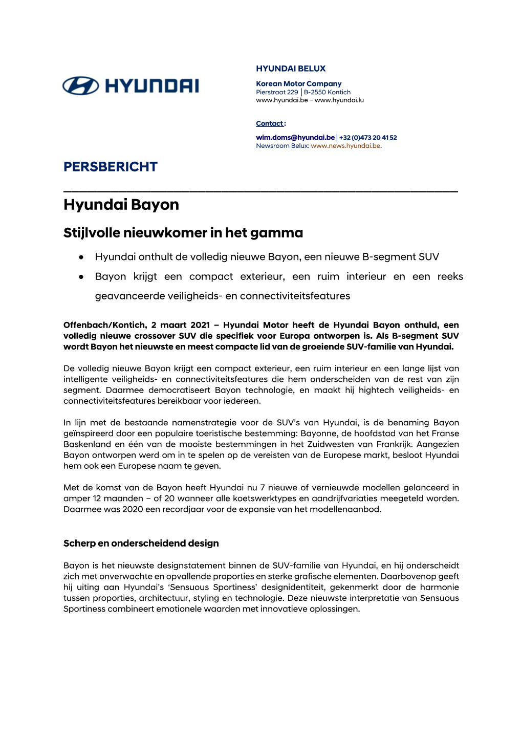 Hyundai Bayon Stijlvolle Nieuwkomer in Het Gamma
