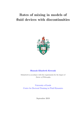 Rates of Mixing in Models of Fluid Devices with Discontinuities