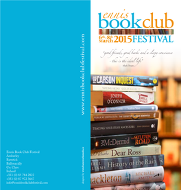 Ennis Book Club Festival Amberley Barntick Ballynacally Co. Clare Ireland +353