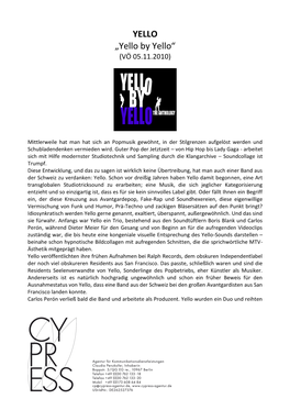 YELLO „Yello by Yello“ (VÖ 05.11.2010)