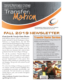 Transfer-Mation Newsletter Fall 2019