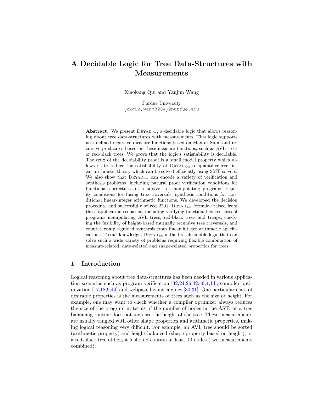 A Decidable Logic for Tree Data-Structures with Measurements