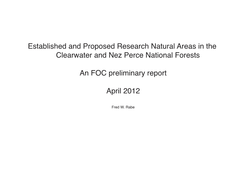 Rnas of Clearwater and Nez Perce National Forests:Layout 1