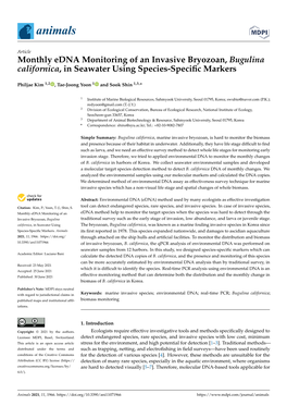 Monthly Edna Monitoring of an Invasive Bryozoan, Bugulina Californica, in Seawater Using Species-Speciﬁc Markers