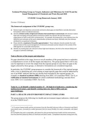 UN/IOMC Group Homework January 2020