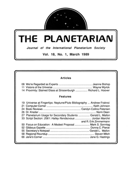 THE PLANETARIAN Journal of the International Planetarium Society