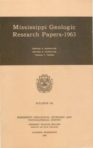 Mississippi Geologic Research Papers-1963