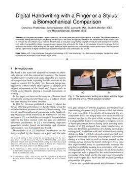 Digital Handwriting with a Finger Or a Stylus: a Biomechanical Comparison