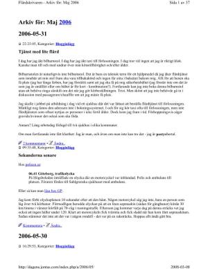 Arkiv För: Maj 2006 Sida 1 Av 37