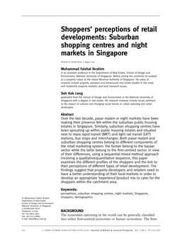 Suburban Shopping Centres and Night Markets in Singapore