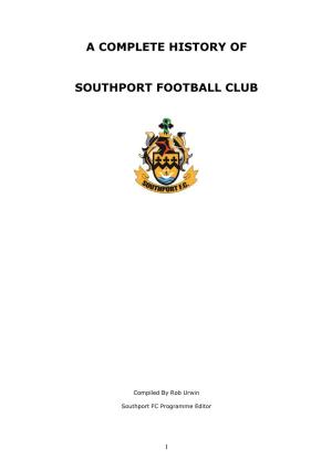 A Complete History of Southport Football Club