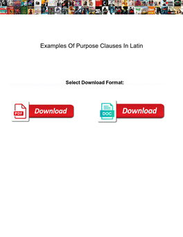 Examples of Purpose Clauses in Latin